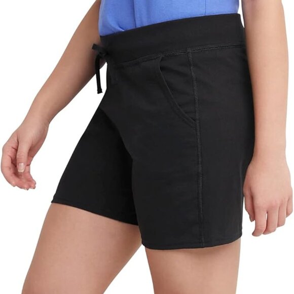 Hanes Women's Jersey Pocket Shorts Drawstring Cotton Medium Shorts 7" Inseam - Picture 4 of 4